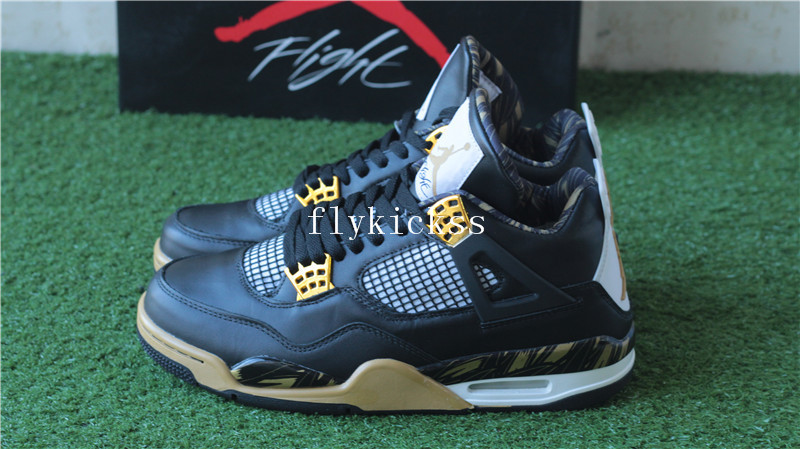 Authentic Air Jordan 4 Black Gold